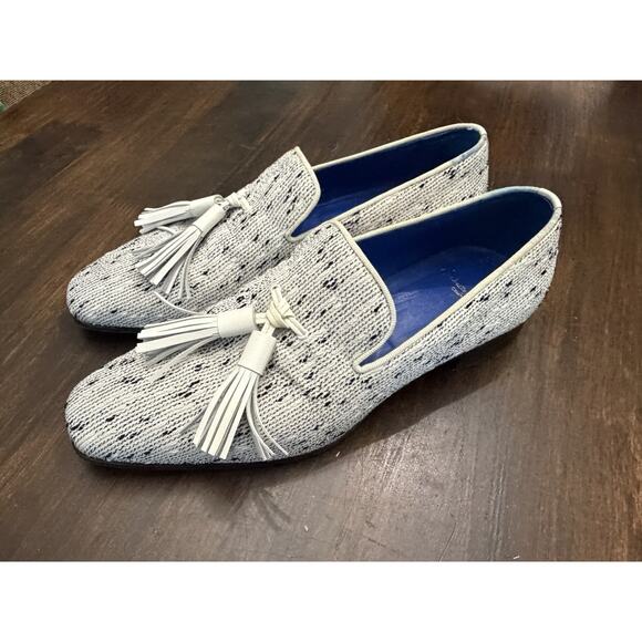 Sebastian Cruz Couture Men’s Silver Slip Sequin Loafers Tassle 41 Size 8 $1495 Sebastian Cruz Couture Men main image 3